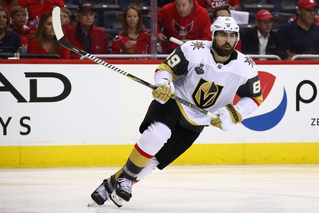 WASHINGTON, DC - JUNE 04:  Alex Tuch #89 of the Vegas Golden Knights skates against the Washington Capitals during the second period in Game Four of the 2018 NHL Stanley Cup Final at Capital One Arena on June 4, 2018 in Washington, DC.  (Photo by Gregory Shamus/Getty Images)