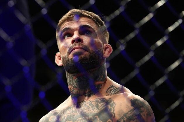 LOS ANGELES, CA - AUGUST 04: Cody Garbrandt relies to fight TJ Dillashaw in the UFC Bantamweight Title Bout during UFC 227 at Staples Center on August 4, 2018 in Los Angeles, United States. (Photo by Joe Scarnici/Getty Images)