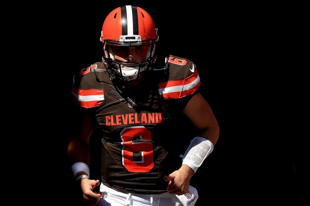 TAMPA, FL - OCTOBER 21:  Baker Mayfield #6 of the Cleveland Browns takes the field during a game against the Tampa Bay Buccaneers at Raymond James Stadium on October 21, 2018 in Tampa, Florida.  (Photo by Mike Ehrmann/Getty Images)