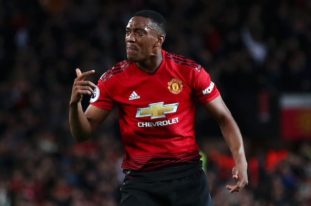 MANCHESTER, ENGLAND - OCTOBER 06:  Anthony Martial of Manchester United celebrates after scoring his team's second goal during the Premier League match between Manchester United and Newcastle United at Old Trafford on October 6, 2018 in Manchester, United Kingdom.  (Photo by Clive Brunskill/Getty Images)