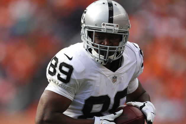 Oakland Raiders wide receiver Amari Cooper (89) runs against the Denver Broncos during the second half of an NFL football game, Sunday, Sept. 16, 2018, in Denver. (AP Photo/David Zalubowski)