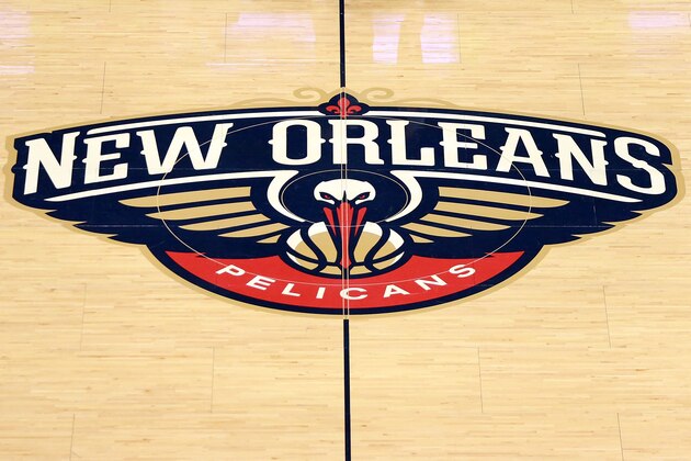 NEW ORLEANS, LA - NOVEMBER 22:  The New Orleans Pelicans logo sits center court during the first half of a NBA game against the San Antonio Spurs at the Smoothie King Center on November 22, 2017 in New Orleans, Louisiana. NOTE TO USER: User expressly acknowledges and agrees that, by downloading and or using this photograph, User is consenting to the terms and conditions of the Getty Images License Agreement.  (Photo by Sean Gardner/Getty Images)