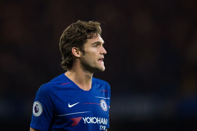 LONDON, ENGLAND - SEPTEMBER 29:  Marcos Alonso of Chelsea during the Premier League match between Chelsea FC and Liverpool FC at Stamford Bridge on September 29, 2018 in London, United Kingdom. (Photo by Craig Mercer/MB Media/Getty Images)