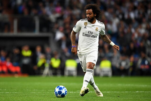 MADRID, SPAIN - OCTOBER 23:  Marcelo of Real Madrid in action during the Group G match of the UEFA Champions League between Real Madrid  and Viktoria Plzen at Bernabeu on October 23, 2018 in Madrid, Spain.  (Photo by Etsuo Hara/Getty Images)