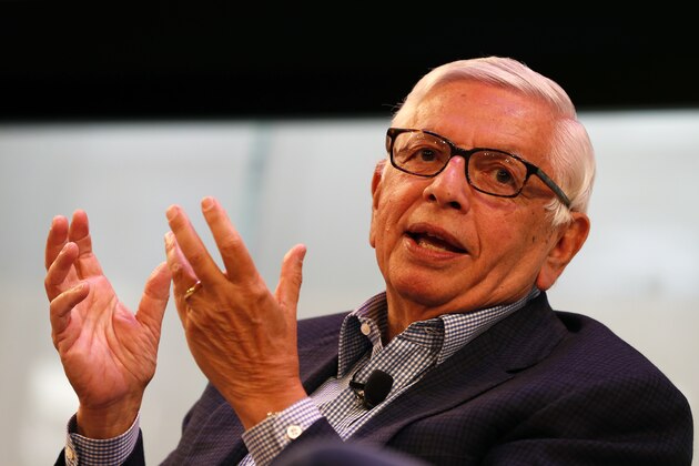 IMAGE DISTRIBUTED FOR HASHTAG SPORTS - David Stern, former NBA commissioner, speaks at the Hashtag Sports Conference in New York, on Monday, June 26, 2017. (Adam Hunger/AP Images for Hashtag Sports)