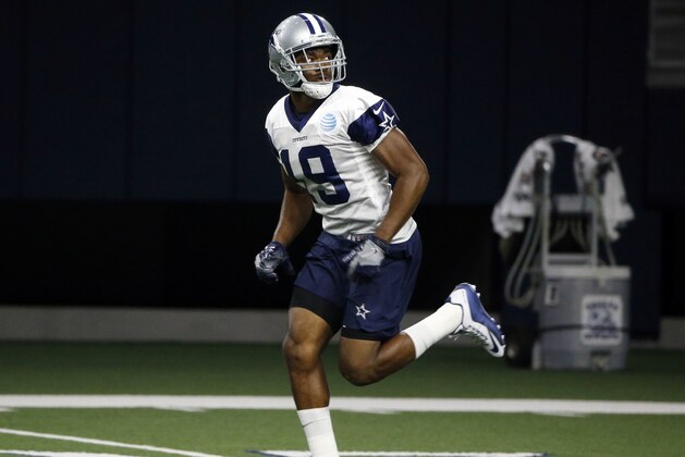 Dallas Cowboys receiver Amari Cooper (19) runs a pass route during NFL football practice in Frisco, Texas, Wednesday, Oct. 24, 2018. (AP Photo/Michael Ainsworth)