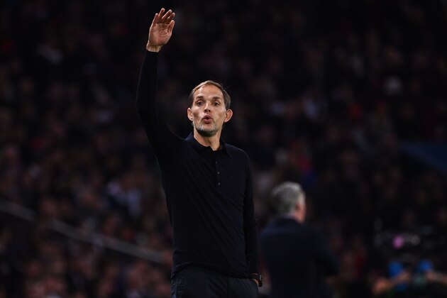 Paris Saint-Germain's German coach Thomas Tuchel reacts during the UEFA Champions League Group C football match between Paris Saint-Germain and SSC Napoli at the Parc des Princes stadium, in Paris, on October 24, 2018. (Photo by Anne-Christine POUJOULAT / AFP)        (Photo credit should read ANNE-CHRISTINE POUJOULAT/AFP/Getty Images)