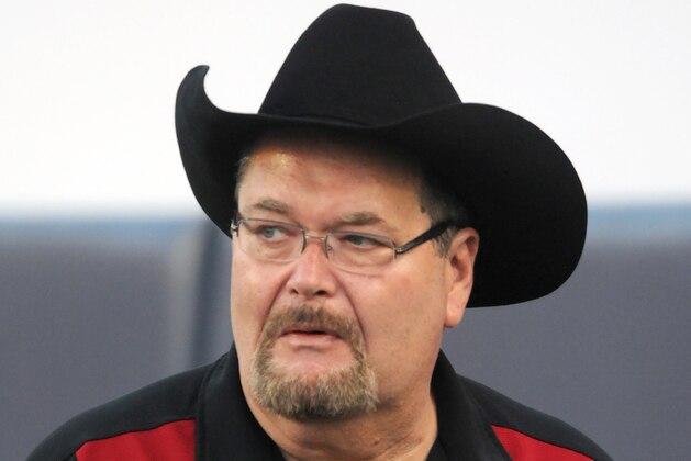 EL PASO, TX - SEPTEMBER 1: World Wrestling Entertainment announcer and Oklahoma Sooners fan Jim Ross walks the field before the Sooners' game against the UTEP Miners on September 1, 2012 at The Sunbowl in El Paso, Texas. (Photo by Jackson Laizure/Getty Images)