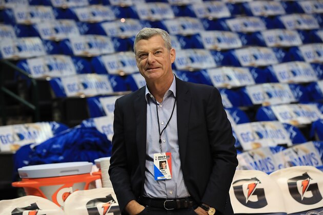 DALLAS, TX - OCTOBER 18:  Tony Ressler, owner of the Atlanta Hawks before a game against the Dallas Mavericks at American Airlines Center on October 18, 2017 in Dallas, Texas.  NOTE TO USER: User expressly acknowledges and agrees that, by downloading and or using this photograph, User is consenting to the terms and conditions of the Getty Images License Agreement.  (Photo by Ronald Martinez/Getty Images)