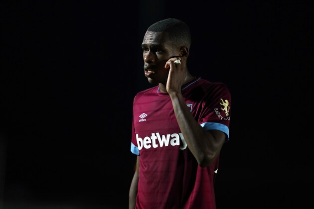 KINGSTON UPON THAMES, ENGLAND - AUGUST 28: Issa Diop of West Ham United the Carabao Cup Second Round match between AFC Wimbledon and West Ham United at The Cherry Red Records Stadium on August 28, 2018 in Kingston upon Thames, England. (Photo by Catherine Ivill/Getty Images)