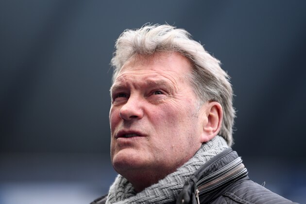 MANCHESTER, ENGLAND - APRIL 10: Glenn Hoddle looks on prior to the Quarter Final Second Leg match between Manchester City and Liverpool at Etihad Stadium on April 10, 2018 in Manchester, England.  (Photo by Laurence Griffiths/Getty Images,)