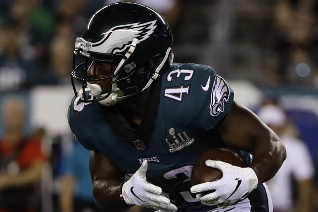 Philadelphia Eagles running back Darren Sproles in action during an NFL football game against the Atlanta Falcons Thursday, Sept. 6, 2018, in Philadelphia. (AP Photo/Matt Rourke)