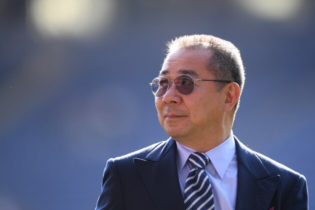 LEICESTER, ENGLAND - MAY 05:  Leicester owner Vichai Srivaddhanaprabha looks on following the Premier League match between Leicester City and West Ham United at The King Power Stadium on May 5, 2018 in Leicester, England.  (Photo by Laurence Griffiths/Getty Images)