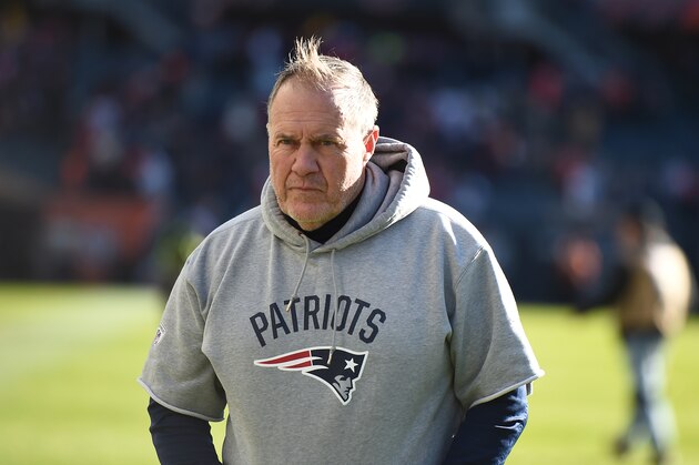 CHICAGO, IL - OCTOBER 21:  Head coach Bill Belichick of the New England Patriots walks off of the field after defeating the Chicago Bears 38-31 at Soldier Field on October 21, 2018 in Chicago, Illinois.  (Photo by Stacy Revere/Getty Images)