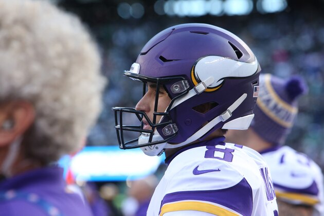 EAST RUTHERFORD, NJ - OCTOBER 21:  Quarterback Kirk Cousins #8 of the Minnesota Vikings during the game against the New York Jets on October 21, 2018, at MetLife Stadium in East Rutherford, New Jersey. (Photo by Al Pereira/Getty Images)