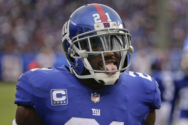 New York Giants strong safety Landon Collins (21) reacts during the third quarter of an NFL football game against the Washington Redskins, Sunday, Oct. 28, 2018, in East Rutherford, N.J. (AP Photo/Seth Wenig)
