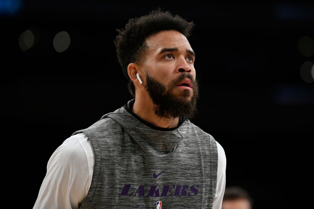 LOS ANGELES, CA - OCTOBER 25:  JaVale McGee #7 of the Los Angeles Lakers warms up prior to the NBA game against the Denver Nuggets at Staples Center on October 25, 2018 in Los Angeles, California. NOTE TO USER: User expressly acknowledges and agrees that, by downloading and or using this photograph, User is consenting to the terms and conditions of the Getty Images License Agreement.  (Photo by Robert Laberge/Getty Images)