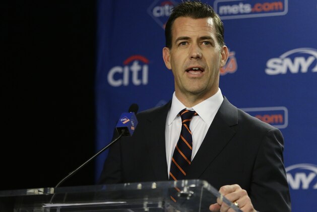 New York Mets new general manager Brodie Van Wagenen speaks during an introductory news conference Tuesday, Oct. 30, 2018, in New York. (AP Photo/Frank Franklin II)