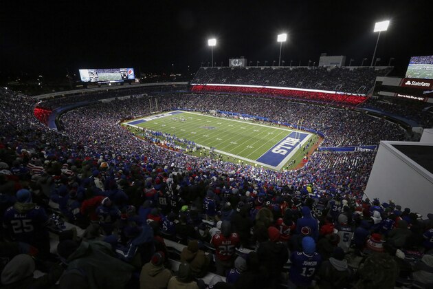 New Era Stadium overview during Monday Night Football between the Buffalo Bills and the New England Patriots, October 29, 2018, in Orchard Park, NY. (AP Photo/Chris Cecere)