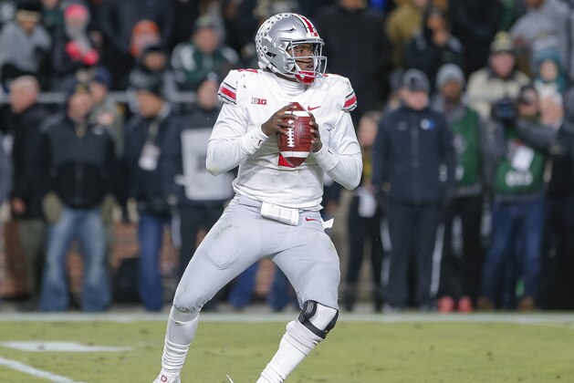 WEST LAFAYETTE, IN - OCTOBER 20: Dwayne Haskins #7 of the Ohio State Buckeyes drops back to throw during the game against the Purdue Boilermakers at Ross-Ade Stadium on October 20, 2018 in West Lafayette, Indiana. (Photo by Michael Hickey/Getty Images)
