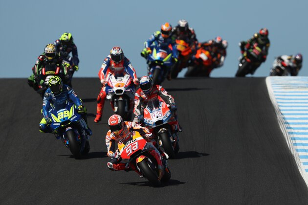 PHILLIP ISLAND, AUSTRALIA - OCTOBER 28:  Marc Marquez of Spain and Repsol Honda Team during the 2018 MotoGP of Australia at Phillip Island Grand Prix Circuit on October 28, 2018 in Phillip Island, Australia.  (Photo by Robert Cianflone/Getty Images)