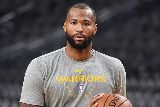 LAS VEGAS, NEVADA - OCTOBER 10:  DeMarcus Cousins #0 of the Golden State Warriors attends a shootaround ahead of the team's preseason game against the Los Angeles Lakers at T-Mobile Arena on October 10, 2018 in Las Vegas, Nevada. NOTE TO USER: User expressly acknowledges and agrees that, by downloading and or using this photograph, User is consenting to the terms and conditions of the Getty Images License Agreement.  (Photo by Ethan Miller/Getty Images)
