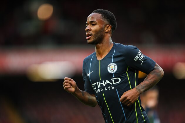 LIVERPOOL, ENGLAND - OCTOBER 07: Raheem Sterling of Manchester City during the Premier League match between Liverpool FC and Manchester City at Anfield on October 7, 2018 in Liverpool, United Kingdom. (Photo by Robbie Jay Barratt - AMA/Getty Images)