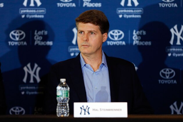 NEW YORK, NY - FEBRUARY 11:  Managing general partner and co-chairperson Hal Steinbrenner of the New York Yankees looks on during a news conference introducing Masahiro Tanaka (not pictured) to the media on February 11, 2014 at Yankee Stadium in the Bronx borough of New York City.  (Photo by Jim McIsaac/Getty Images)