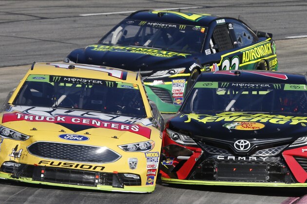 Monster Energy NASCAR Cup Series driver Martin Truex Jr. (78) tries to pass Clint Bowyer (14) during the Monster Energy NASCAR Cup Series auto race at Martinsville Speedway in Martinsville, Va., Sunday, Oct. 28, 2018. (AP Photo/Steve Helber) Monster Energy NASCAR Cup Series driver Martin Truex Jr. (78) tries to pass Clint Bowyer (14) during the Monster Energy NASCAR Cup Series auto race at Martinsville Speedway in Martinsville, Va., Sunday, Oct. 28, 2018. (AP Photo/Steve Helber)