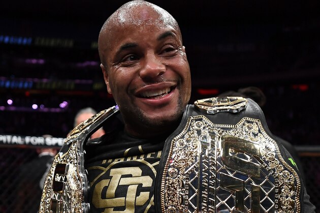 NEW YORK, NY - NOVEMBER 03:  Daniel Cormier celebrates after his submission victory over Derrick Lewis in their UFC heavyweight championship bout during the UFC 230 event inside Madison Square Garden on November 3, 2018 in New York, New York. (Photo by Jeff Bottari/Zuffa LLC/Zuffa LLC via Getty Images)