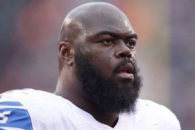 CINCINNATI, OH - DECEMBER 24: A'Shawn Robinson #91 of the Detroit Lions looks on during a game against the Cincinnati Bengals at Paul Brown Stadium on December 24, 2017 in Cincinnati, Ohio. The Bengals won 26-17. (Photo by Joe Robbins/Getty Images)