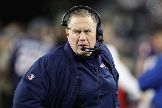 FOXBOROUGH, MA - NOVEMBER 04:  Head coach Bill Belichick of the New England Patriots looks on before the game against the Green Bay Packers at Gillette Stadium on November 4, 2018 in Foxborough, Massachusetts.  (Photo by Maddie Meyer/Getty Images)