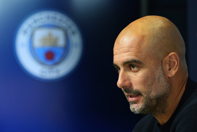 MANCHESTER, ENGLAND - NOVEMBER 06:  Josep Guardiola, Manager of Manchester City attends a Manchester City press conference at Manchester City Football Academy on November 6, 2018 in Manchester, England.  (Photo by Alex Livesey/Getty Images)