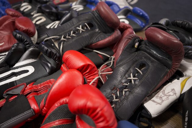 PHILADELPHIA, PA - AUGUST 29: A general view of boxing gloves during Danny Garcia's media workout at DSG Boxing Gym on August 29, 2018 in Philadelphia, Pennsylvania. Danny Garcia is set to fight Shawn Porter on September 8th at Barclays Center in Brooklyn, NY. (Photo by Mitchell Leff/Getty Images)