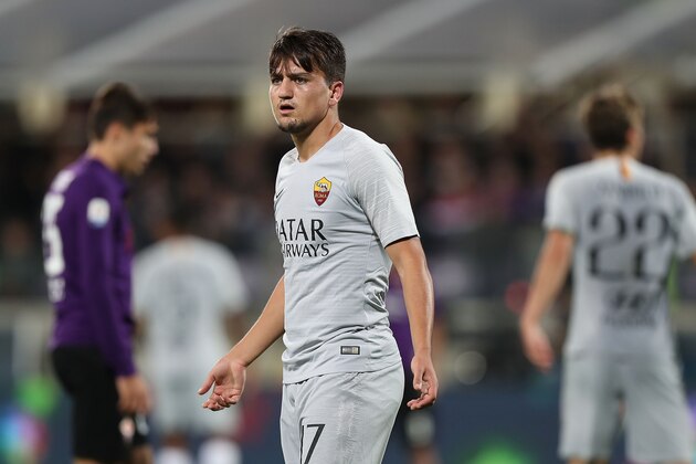 FLORENCE, ITALY - NOVEMBER 03: Cengiz Under of AS Roma reacts during the Serie A match between ACF Fiorentina and AS Roma at Stadio Artemio Franchi on November 3, 2018 in Florence, Italy.  (Photo by Gabriele Maltinti/Getty Images)