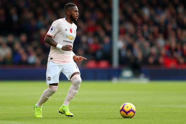 BOURNEMOUTH, ENGLAND - NOVEMBER 03: Fred of Manchester United during the Premier League match between AFC Bournemouth and Manchester United at Vitality Stadium on November 3, 2018 in Bournemouth, United Kingdom. (Photo by Catherine Ivill/Getty Images)