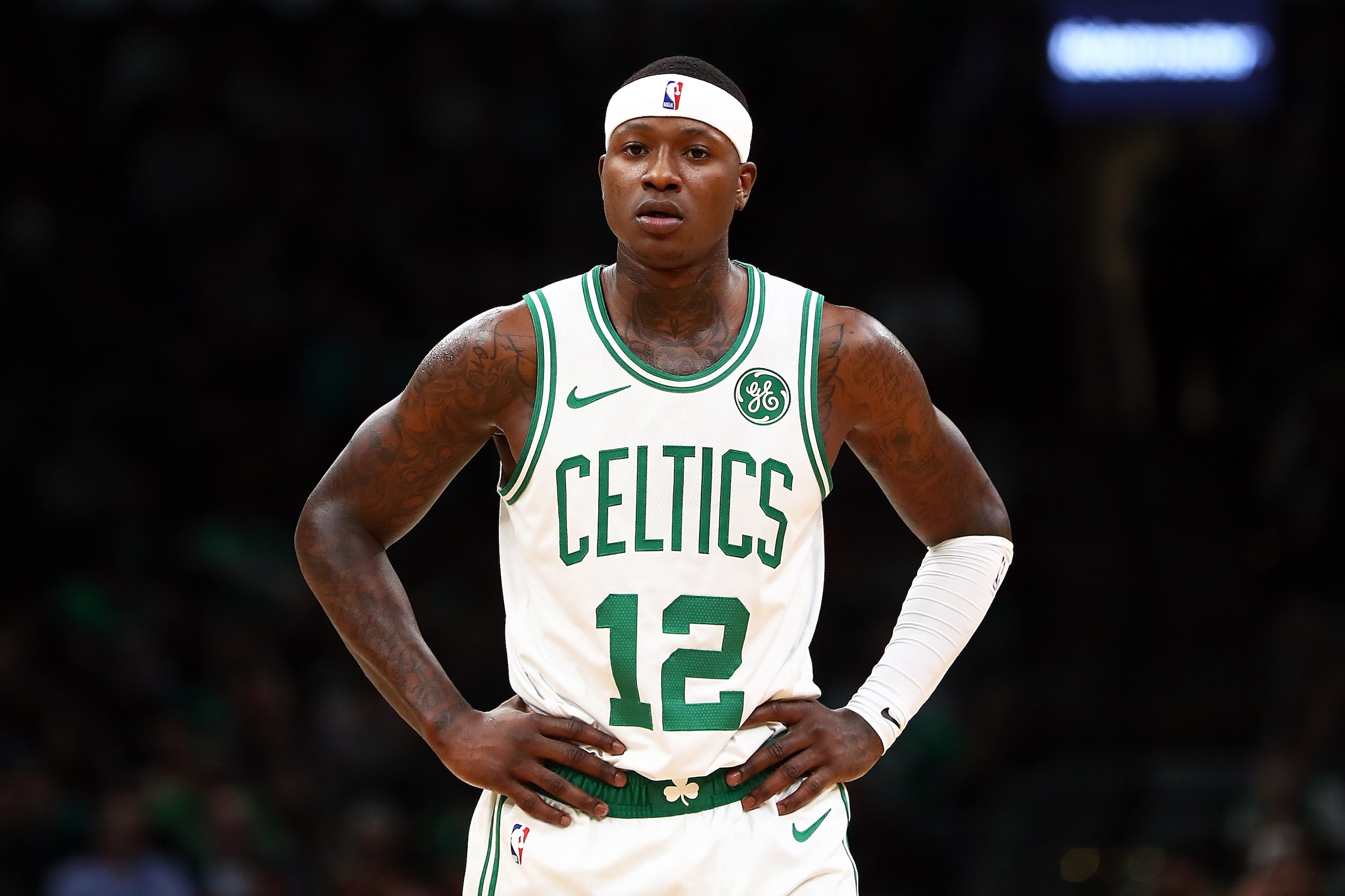 BOSTON, MA - OCTOBER 22: Terry Rozier #12 of the Boston Celtics looks on during a game against the Orlando Magic at TD Garden on October 22, 2018 in Boston, Massachusetts. NOTE TO USER: User expressly acknowledges and agrees that, by downloading and or using this photograph, User is consenting to the terms and conditions of the Getty Images License Agreement. (Photo by Adam Glanzman/Getty Images) BOSTON, MA - OCTOBER 22: Terry Rozier #12 of the Boston Celtics looks on during a game against the Orlando Magic at TD Garden on October 22, 2018 in Boston, Massachusetts. NOTE TO USER: User expressly acknowledges and agrees that, by downloading and or using this photograph, User is consenting to the terms and conditions of the Getty Images License Agreement. (Photo by Adam Glanzman/Getty Images)