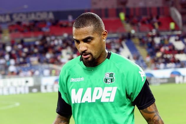 CAGLIARI, ITALY - AUGUST 26: Kevin Prince Boateng of Sassuolo  during the serie A match between Cagliari and US Sassuolo at Sardegna Arena on August 26, 2018 in Cagliari, Italy.  (Photo by Enrico Locci/Getty Images)