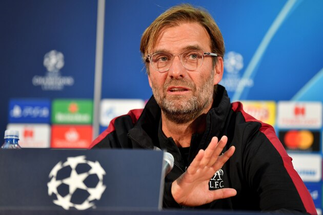 Liverpool's German manager Jurgen Klopp gestures as he attends a Liverpool team press conference at the Rajko Mitic stadium in Belgrade on November 5, 2018, on the eve of their UEFA Champions League group C football match against Red Star Belgrade. (Photo by ANDREJ ISAKOVIC / AFP)        (Photo credit should read ANDREJ ISAKOVIC/AFP/Getty Images)