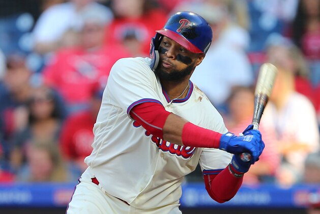 PHILADELPHIA, PA - SEPTEMBER 30: Carlos Santana #41 of the Philadelphia Phillies in action against the Atlanta Braves during of a game at Citizens Bank Park on September 30, 2018 in Philadelphia, Pennsylvania. (Photo by Rich Schultz/Getty Images)