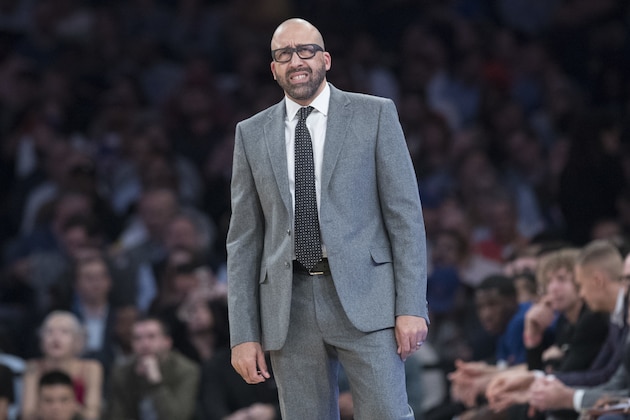 New York Knicks head coach David Fizdale reacts during the first half of an NBA basketball game against the Indiana Pacers, Wednesday, Oct. 31, 2018, at Madison Square Garden in New York. The Pacers won 107-101. (AP Photo/Mary Altaffer) New York Knicks head coach David Fizdale reacts during the first half of an NBA basketball game against the Indiana Pacers, Wednesday, Oct. 31, 2018, at Madison Square Garden in New York. The Pacers won 107-101. (AP Photo/Mary Altaffer)