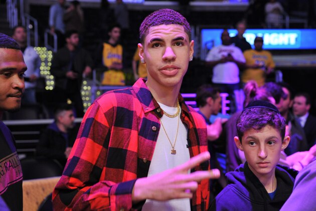 LOS ANGELES, CALIFORNIA - NOVEMBER 07: LaMelo Ball attends a basketball game between the Los Angeles Lakers and and the Minnesota Timberwolves at Staples Center on November 07, 2018 in Los Angeles, California. (Photo by Allen Berezovsky/Getty Images)