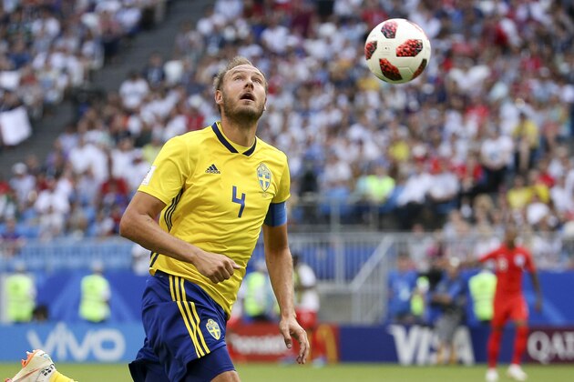 SAMARA, RUSSIA - JULY 7: Andreas Granqvist of Sweden during the 2018 FIFA World Cup Russia Quarter Final match between Sweden and England at Samara Arena on July 7, 2018 in Samara, Russia. (Photo by Jean Catuffe/Getty Images)