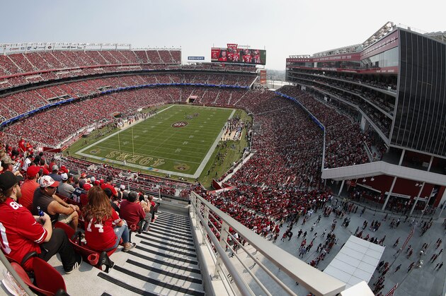 Fans watch from a general view at Levi's Stadium during the first half of an NFL football game between the San Francisco 49ers and the Arizona Cardinals in Santa Clara, Calif., Sunday, Oct. 7, 2018. (AP Photo/Tony Avelar)