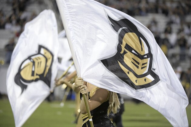 Members of Central Florida's Marching Knights perform before an NCAA college football game against Tulsa on Saturday, Nov. 19, 2016 in Orlando, Fla. (AP Photo/Phelan M. Ebenhack)