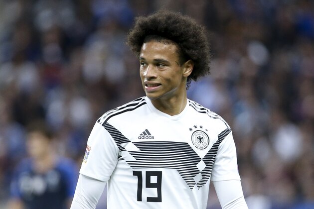 PARIS, FRANCE - OCTOBER 16: Leroy Sane of Germany during the UEFA Nations League A group one match between France and Germany at Stade de France on October 16, 2018 in Paris, France. (Photo by Jean Catuffe/Getty Images)