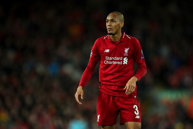 LIVERPOOL, ENGLAND - OCTOBER 24: Fabinho of Liverpool during the Group C match of the UEFA Champions League between Liverpool and FK Crvena Zvezda at Anfield on October 24, 2018 in Liverpool, United Kingdom. (Photo by Robbie Jay Barratt - AMA/Getty Images)