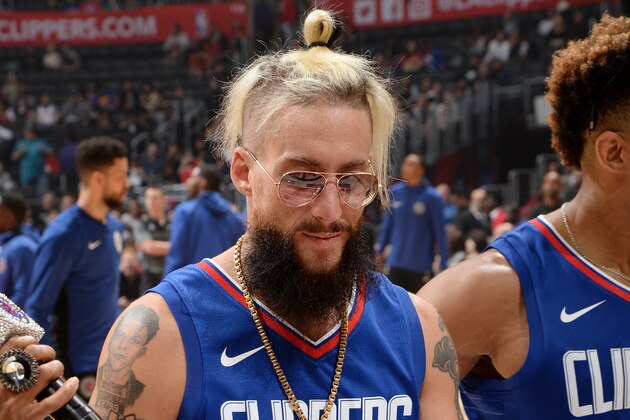 LOS ANGELES, CA - OCTOBER 28: Wrestler Enzo Amore attends the game between the Detroit Pistons and the LA Clippers on October 28, 2017 at STAPLES Center in Los Angeles, California. NOTE TO USER: User expressly acknowledges and agrees that, by downloading and/or using this Photograph, user is consenting to the terms and conditions of the Getty Images License Agreement. Mandatory Copyright Notice: Copyright 2017 NBAE (Photo by Andrew D. Bernstein/NBAE via Getty Images)