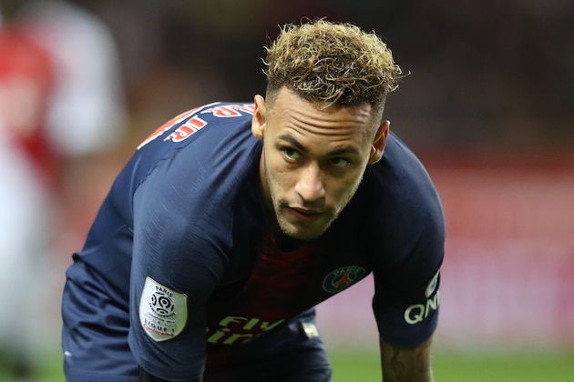 Paris Saint-Germain's Brazilian forward Neymar is pictured during the French L1 football match Monaco vs Paris Saint-Germain on November 11, 2018 at the 'Louis II Stadium' in Monaco. (Photo by VALERY HACHE / AFP)        (Photo credit should read VALERY HACHE/AFP/Getty Images)
