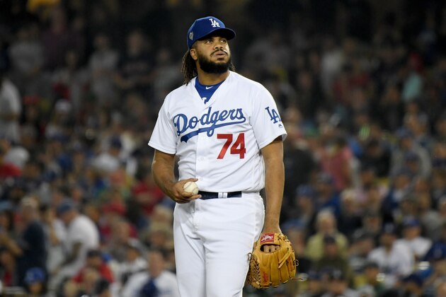 LOS ANGELES, CA - OCTOBER 28: Kenley Jansen #74 of the Los Angeles Dodgers preapres to pitch against the Boston Red Sox during the ninth inning in Game Five of the 2018 World Series at Dodger Stadium on October 28, 2018 in Los Angeles, California. (Photo by Harry How/Getty Images) LOS ANGELES, CA - OCTOBER 28: Kenley Jansen #74 of the Los Angeles Dodgers preapres to pitch against the Boston Red Sox during the ninth inning in Game Five of the 2018 World Series at Dodger Stadium on October 28, 2018 in Los Angeles, California. (Photo by Harry How/Getty Images)
